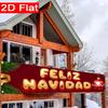 Spanish Christmas Banner, Red & Golden Spanish Lettering Design, Durable Polyester Outdoor Porch Fence Garden Party No Electricity Decoration