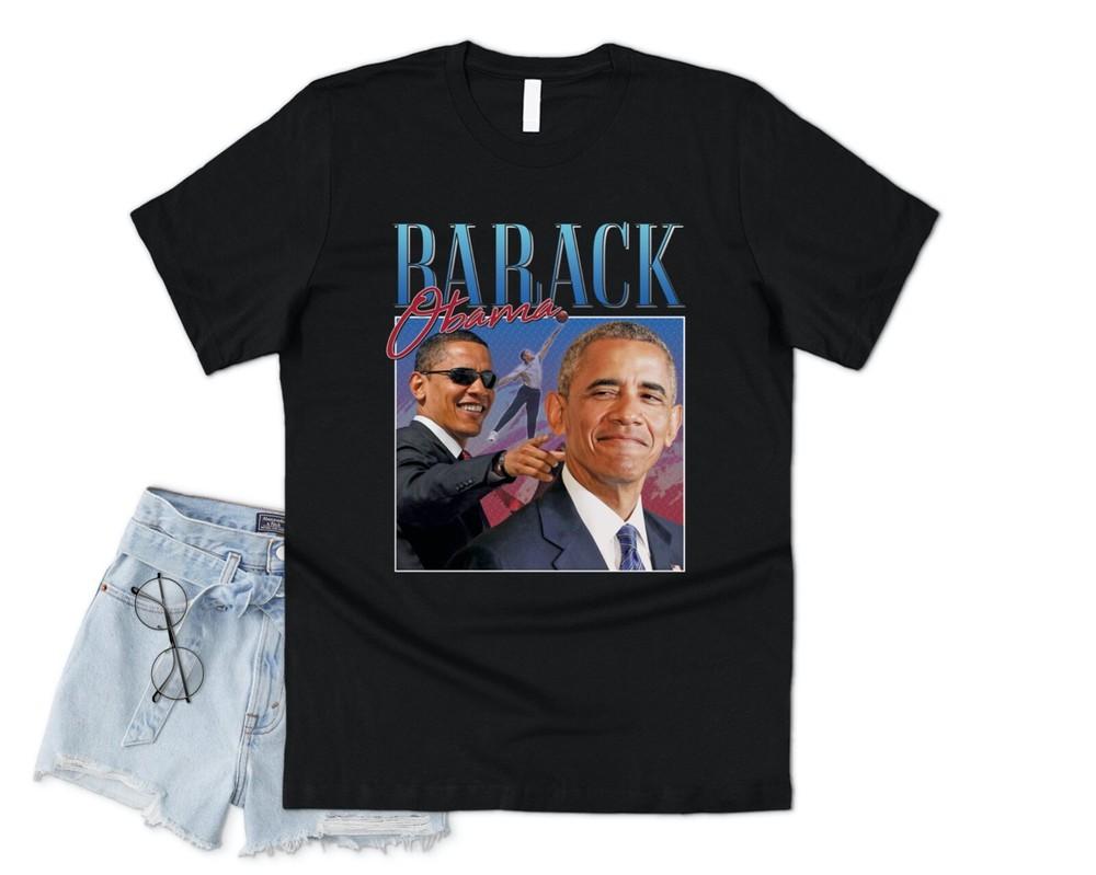 Barack Obama Homage T-shirt Funny America Icon Legend President 90's USA Retro