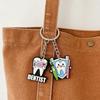 10Pcs Cartoon Dental Tooth Shape Model Simulation Keychain Keyring Dental Clinic Gift Kids Pendant