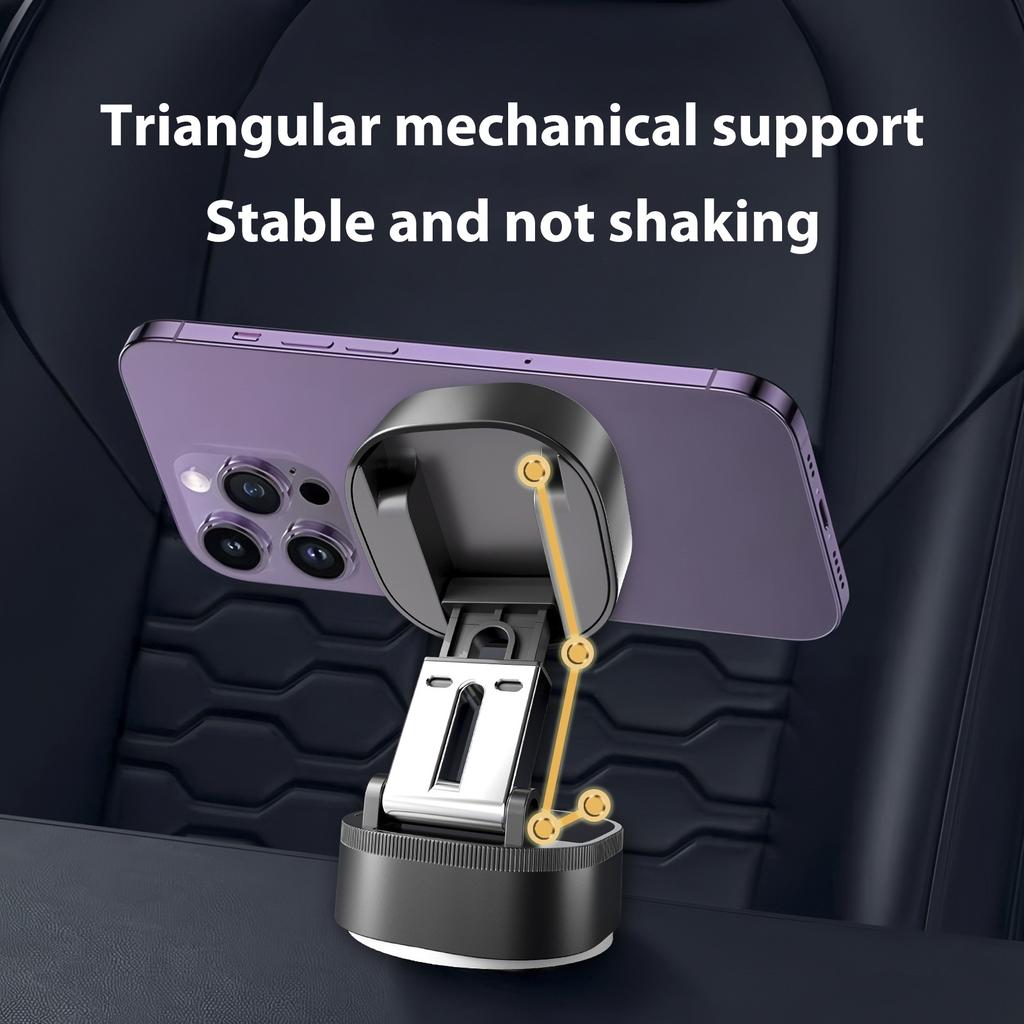 Car Phone Holder Vacuum Suction Cup Magnetic Holder Double-Sided Foldable Magnetic Auto Phone Bracket For Car Interior Accessori