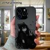 Phone Case: 2D flat, suitable for iPhone 18, 17, 16, 15, 14, 13, 12 Pro protective case, black and white anime girl, perfect Christmas and Halloween h