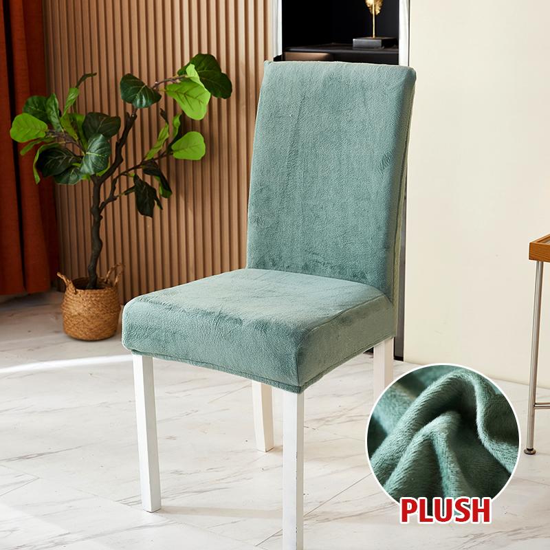 Thick Plush Chair Cover Elastic Stretch Chair Slipcover Seat Covers for Kitchen Dining Room Wedding Banquet Hotel Home Removable
