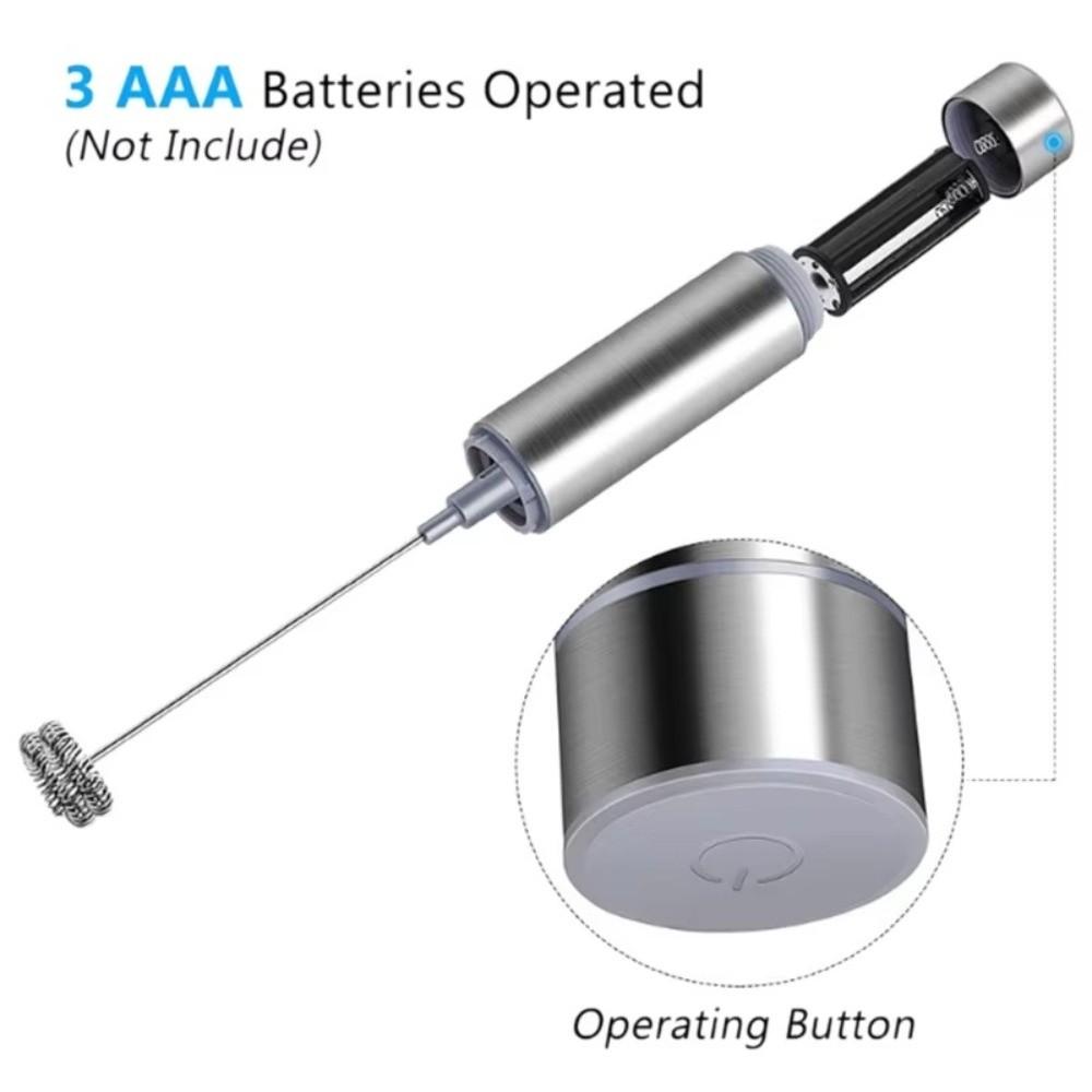 Stainless Steel Electric Milk Frother Portable Coffee Frother Handheld Frother  Barista Use