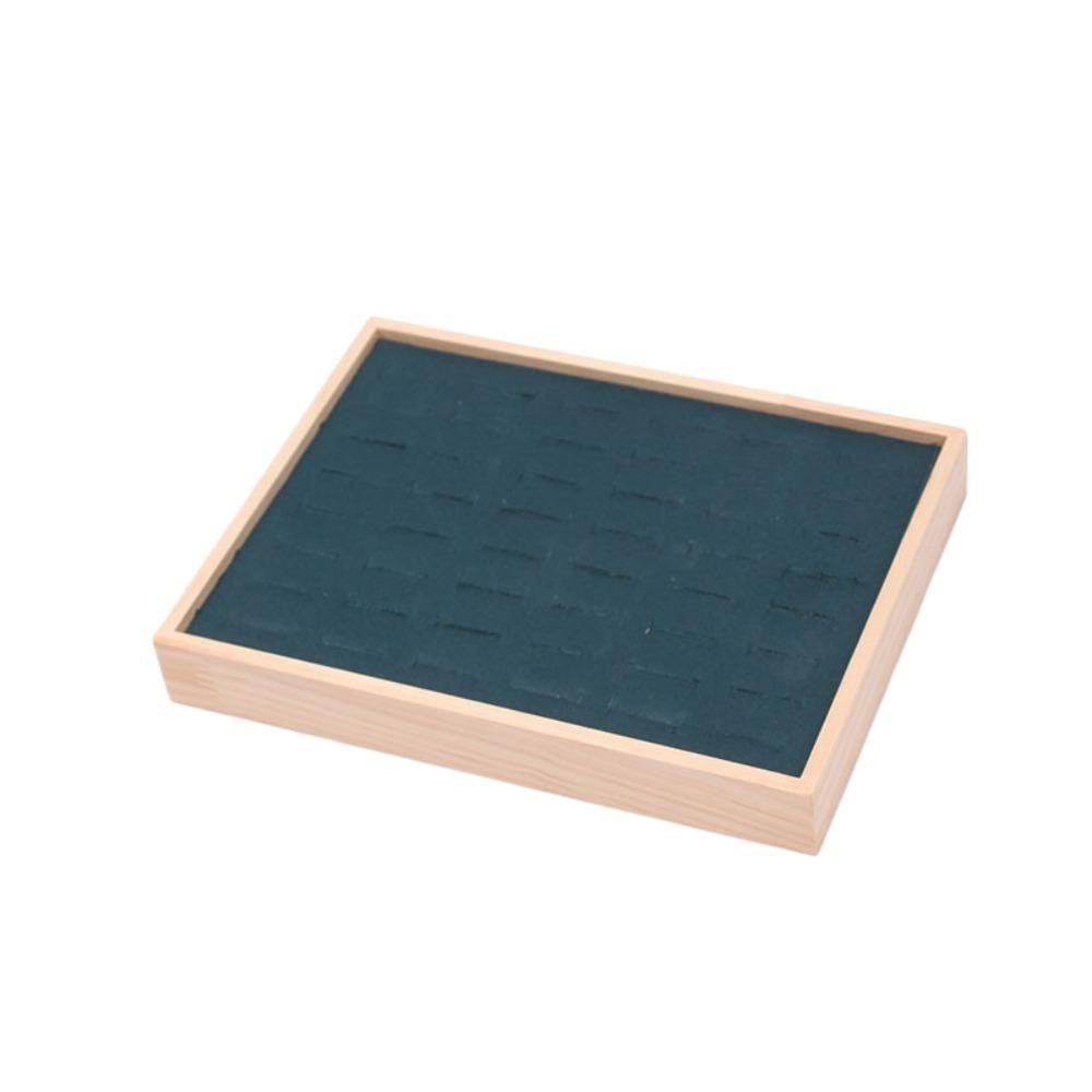 48 Grids Earrings Display Tray Velvet Ring Earring Holder Simple Wood Rings Tray  Home