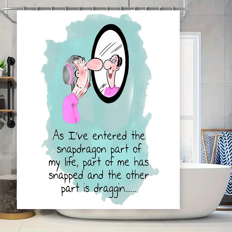 

Bathroom Decor Shower Curtain With Snapdragon Dragon Theme For Adults Funny Bathroom Liner Wall Hanging Waterproof Fabric In Pin W60H190(CM)-1 Pcs