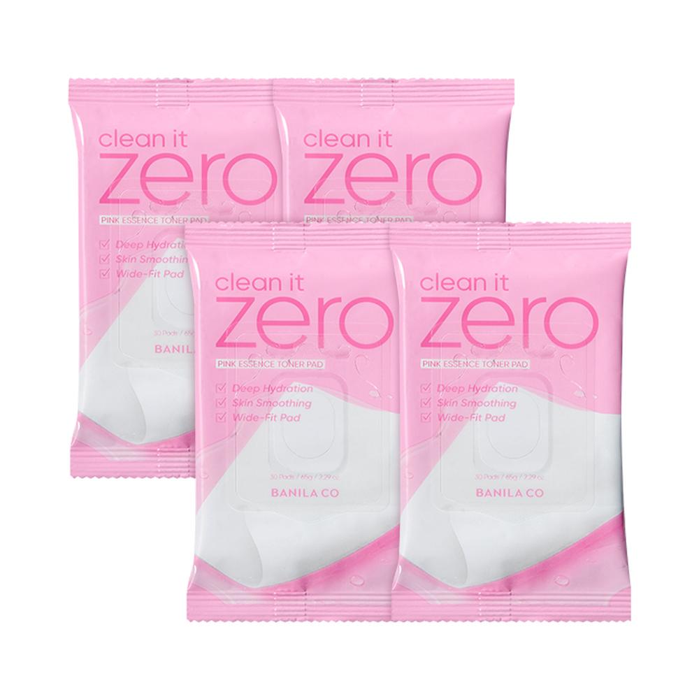 BANILA CO Clean It Zero Pink Essence Toner Pad 30pcs (4pcs) - Hydrating Exfoliating, Korean 30pcs (4pcs)