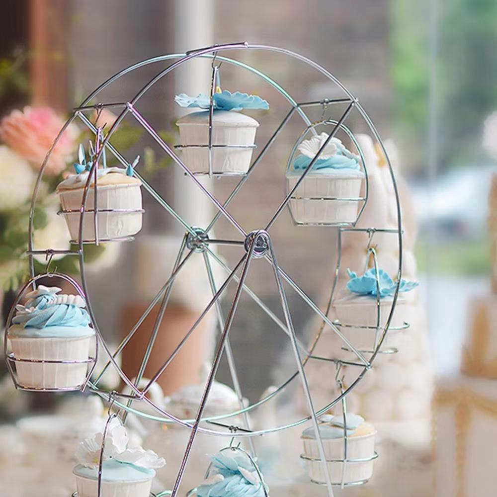 Iron Cupcake Display Rack 8 Cups Cupcakes Holder Party Supplies Ferris Wheel Cupcake Stand  Wedding