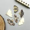 Colorful Enamel Alloy Butterfly & Leaf Pendant Charm for DIY Jewelry