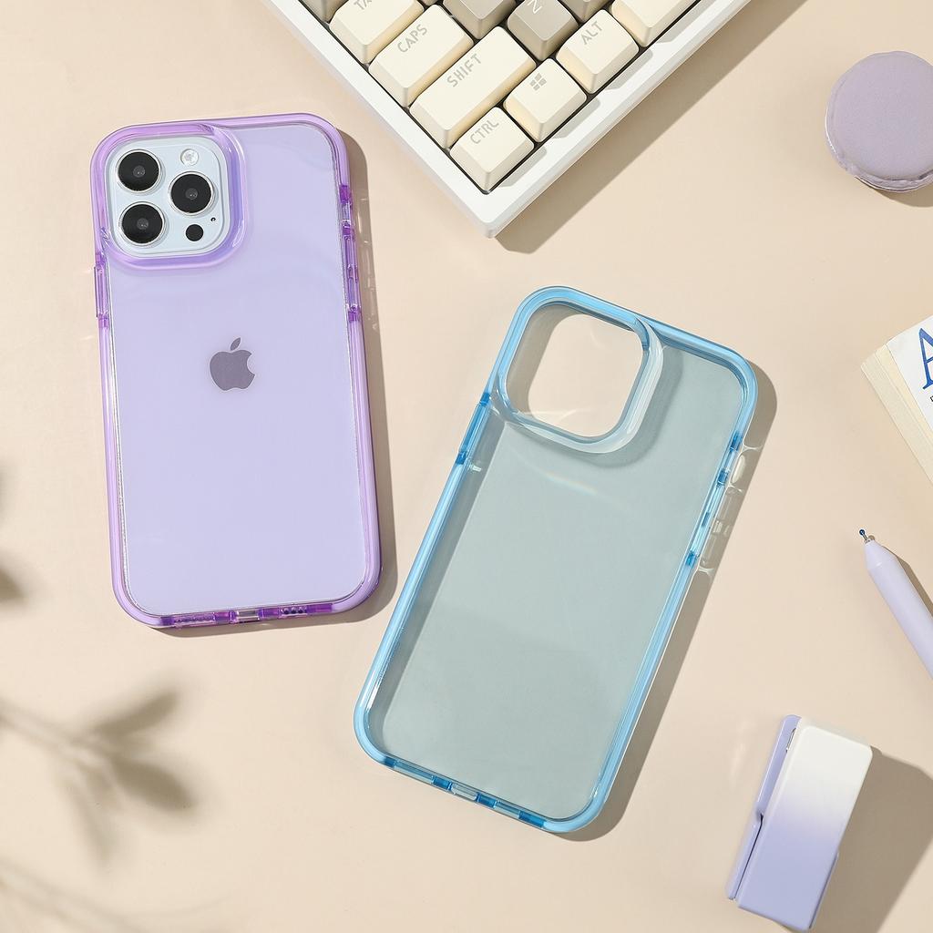 For Iphone 13 14 15 Pro Max Ins Transparent Case Four Sided Anti Fall Covers Protective TPU+TPE Soft Shell Anti Scratch Case