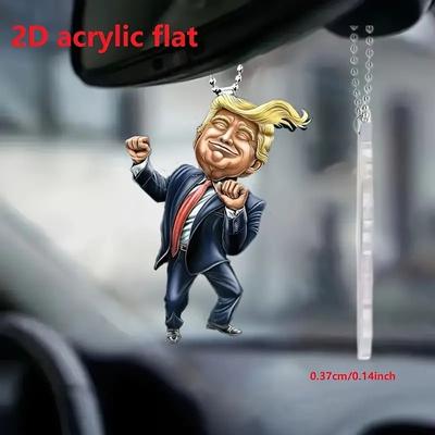 Colgante de dibujos animados creativo nuevo colgante de Trump avión acrílico decoración de espejo retrovisor de coche colgante de mochila