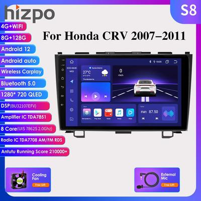 9 pouces 2Din Android Autoradio multimédia lecteur vidéo Autoradio pour Honda CRV 2007 - 2011 Carplay Auto GPS WIFI Bluetooth FM RDS volant DSP Cam