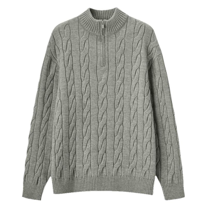TonLion Men's Mock Neck Pullover Knit Sweater