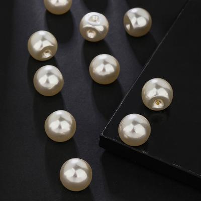12Pieces Sturdy Plastic Fake Pearls Round Button for Clothing Accessories and Home Decoration