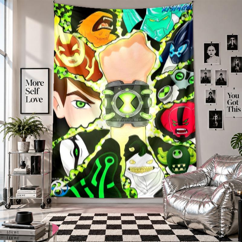Wall TapestryBen 10 Art Hanging Cloth Decorative Background Cover for Room Decoration