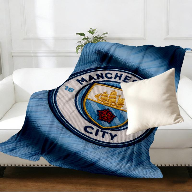 Manchester City FC Print Blanket - Soft & Comfortable, for Bedroom, Travel, Sofa, Home Decoration - Birthday Christmas Gift for Friend