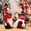 Christmas Faceless Doll Gnome Plush Doll Fur Ball Knitted Crooked Hat Dwarf Ornaments Handheld Crutch Xmas Kids Gift Decorations