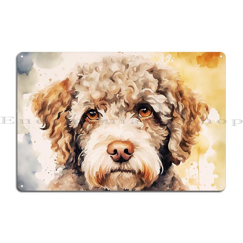 Lagotto Romagnolo Portrait Metal Sign Rusty Plaques Club Bar Wall Plaque Tin Sign Poster