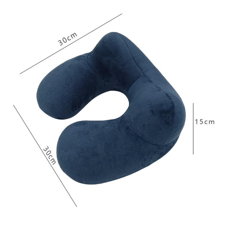 U-Shaped Inflatable Travel Pillow Portable Air Pillow Neck Support Cushion Comfortable Sleeping Pillow Press to inflate pillow