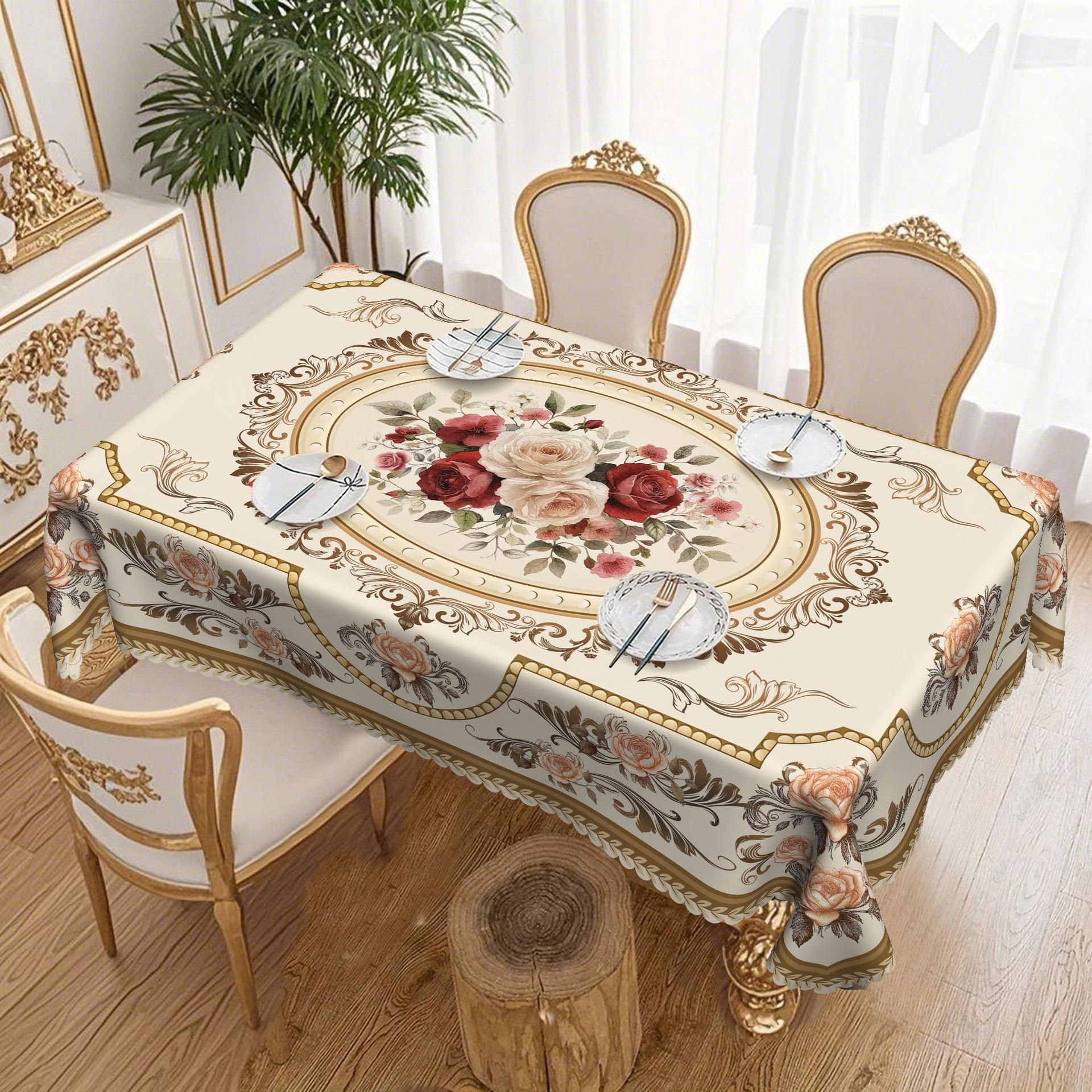 Теплая Европейская Ретро Роза Богемная Мандала Скатерть, Бытовая Прямоугольная Круглая Скатерть для Обеденного Стола Декорация Round tablecloth-152x152cm