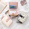 Cartoon Scrawl Cat Short Wallet Women Fashion Coin Purse PU Leather Large Capacity Wallet ID Card Holder Travel Cash Coin Bag
