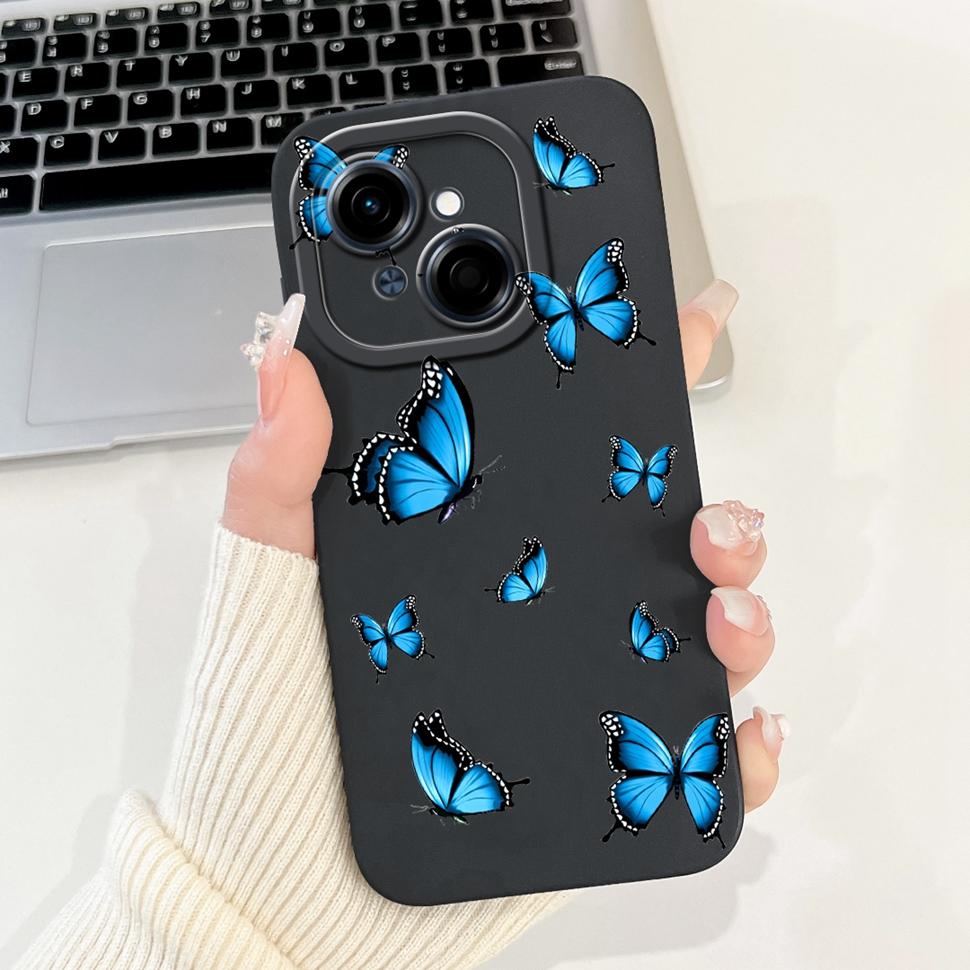 For Tecno Spark Go 1 Case Stylish Sunflower Butterfly Soft Silicone Phone Case For Tecno SparkGo 1 GO1 6.67" Cover Bumper