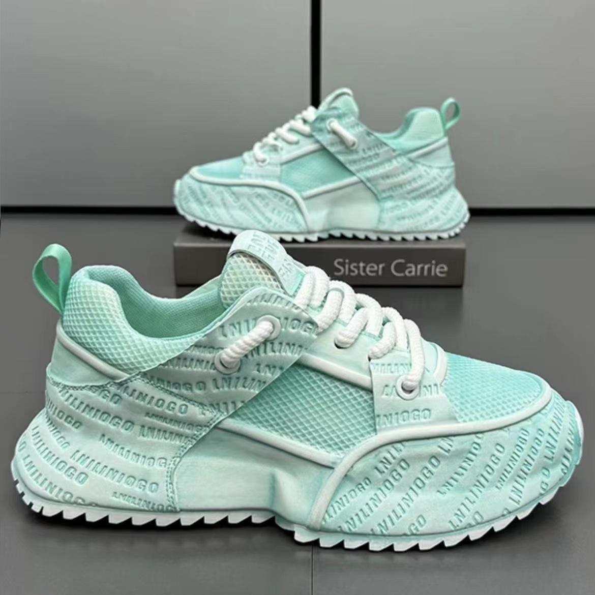 

Красочные массивные кроссовки для мужчин с закрытым дном, модные дизайнерские повседневные сетчатые дышащие туфли с увеличенной внутренней платформой 38