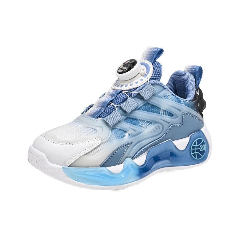 2025 children's mesh sports shoes basketball shoes spring and autumn boys' shoes summer breathable boys middle and older children rotating buckle