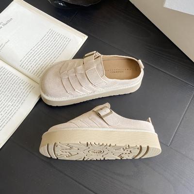 Baotou Half Slippers Women's Outer Wear Autumn New Versatile Trendy Non-slip Thick-bottomed Casual Muffin