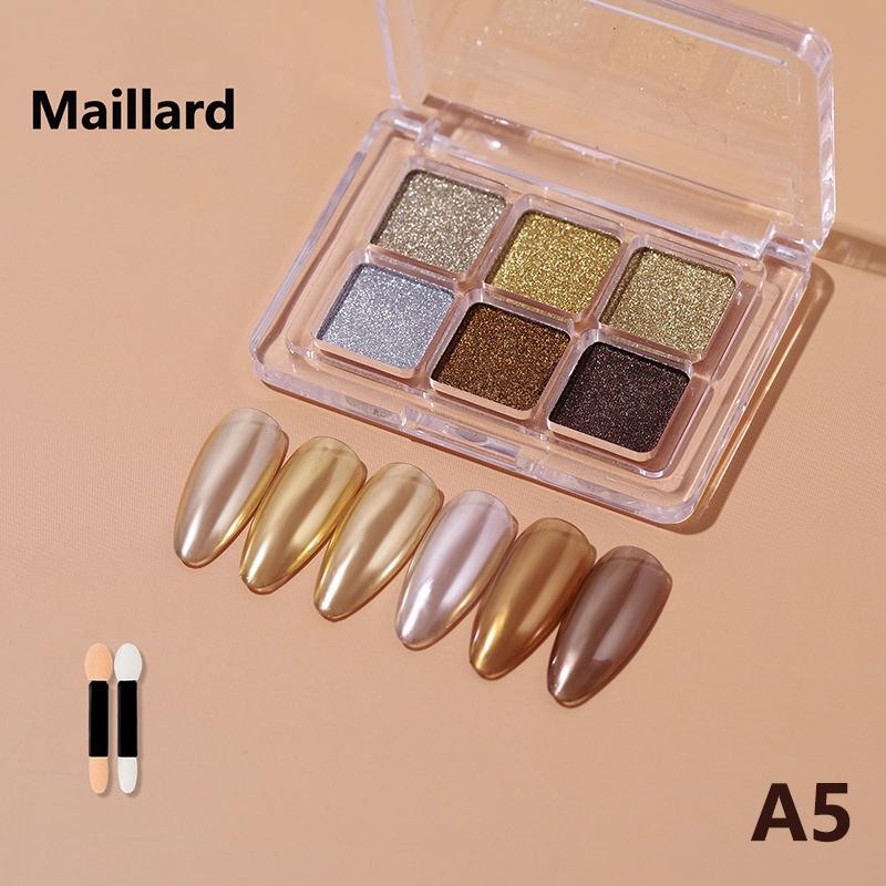 6 Colors Mirror Aurora Solid Nail Glitter Shine Nail Art Decorations Nail Charm Nail Decorations Nail Accessories