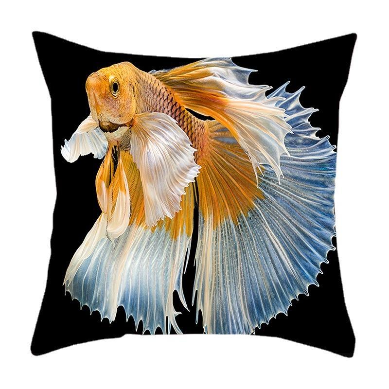 Tatami Bedside Square Pillow Animal Fish Print Pillow Case Home Sofa Pillow Cushion