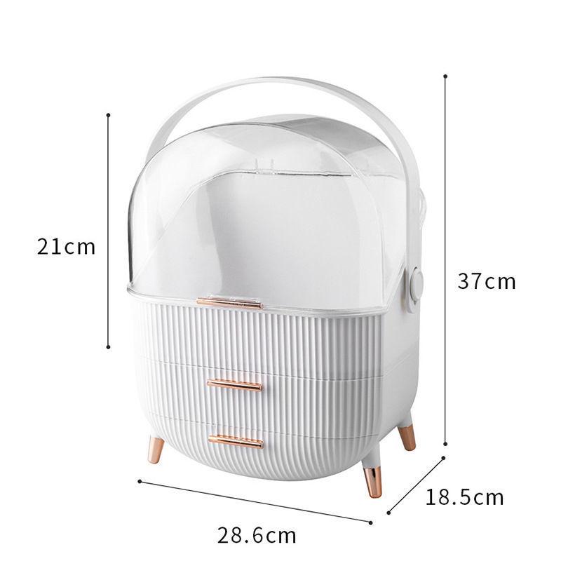 

Модный портативный органайзер для макияжа, ящик для хранения ювелирных изделий, кисточка для макияжа, держатель для губной помады, настольный ящик, пылезащитный ящик для хранения косметики