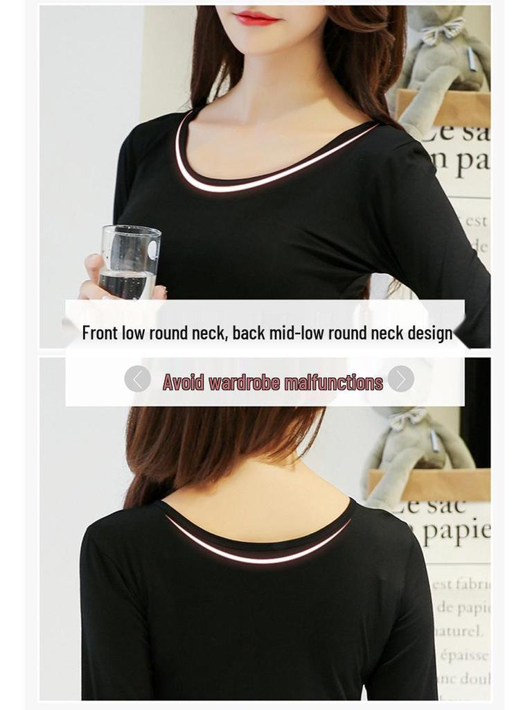 Damen Nahtlose Modal Thermounterwäsche: Figurbetonte Langarm-Basisschicht in Fleischfarbe, Übergröße für Herbst/Winter-Wärme