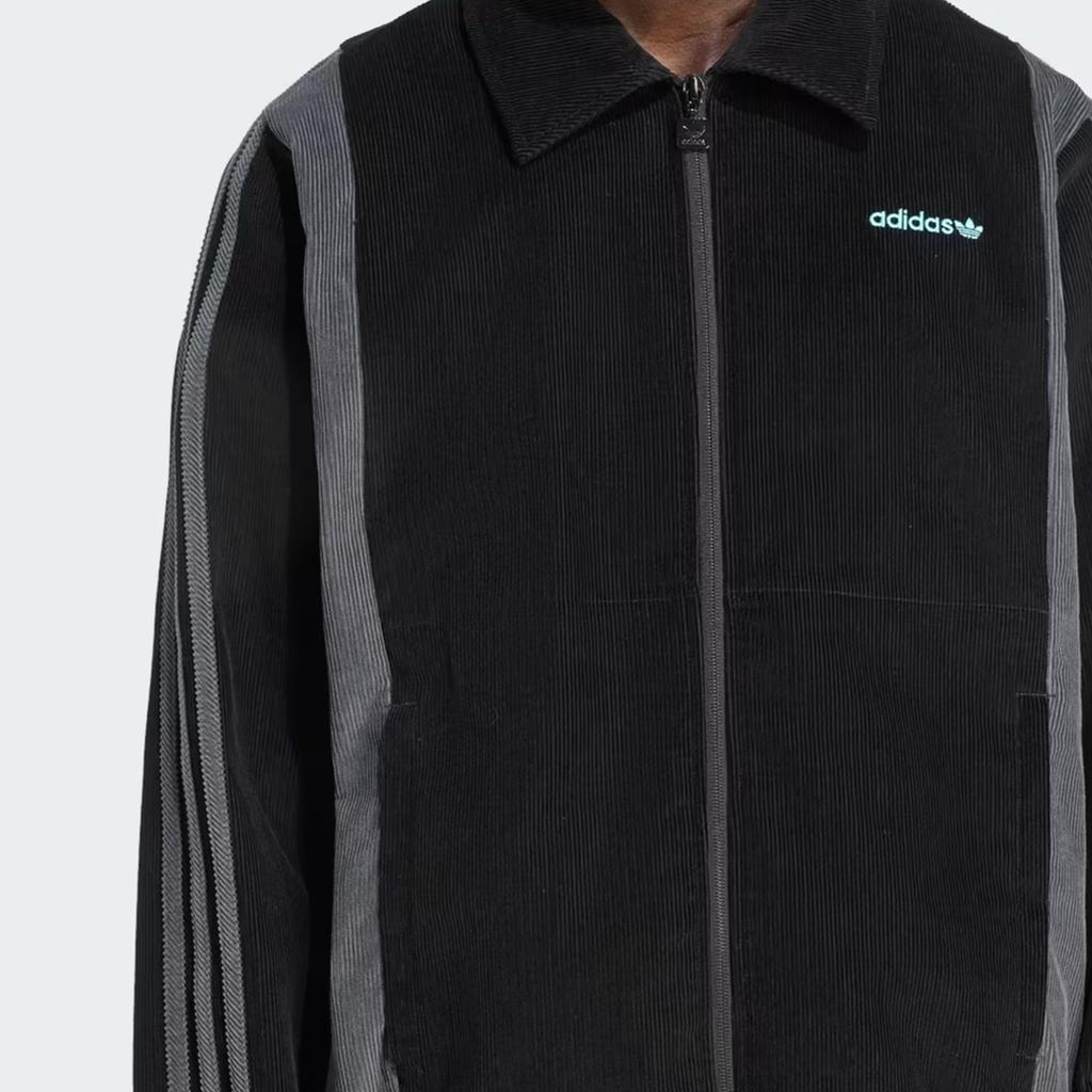 adidas Originals Solid Color Simple Polo Collar Long Sleeve Jacket Men Jacket JX3085
