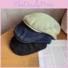 Vintage Style Denim Newsboy Hat With Ventilation For Spring And Summer Looks
