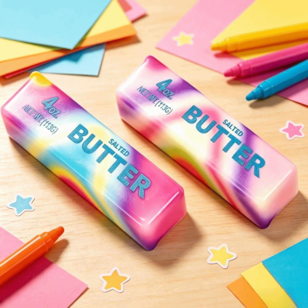 Slow Rising Butter Stick Squishy Toy Ranbow Color Butter Stick Fidget Toy Pressure Reduce