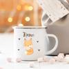 Kinder Tier Cartoon Tasse Personalisierte Kinder Emaille Tasse Zurück zur Schule Geschenke Emaille Camping Tassen mit Namen Geschenk für Kinder
