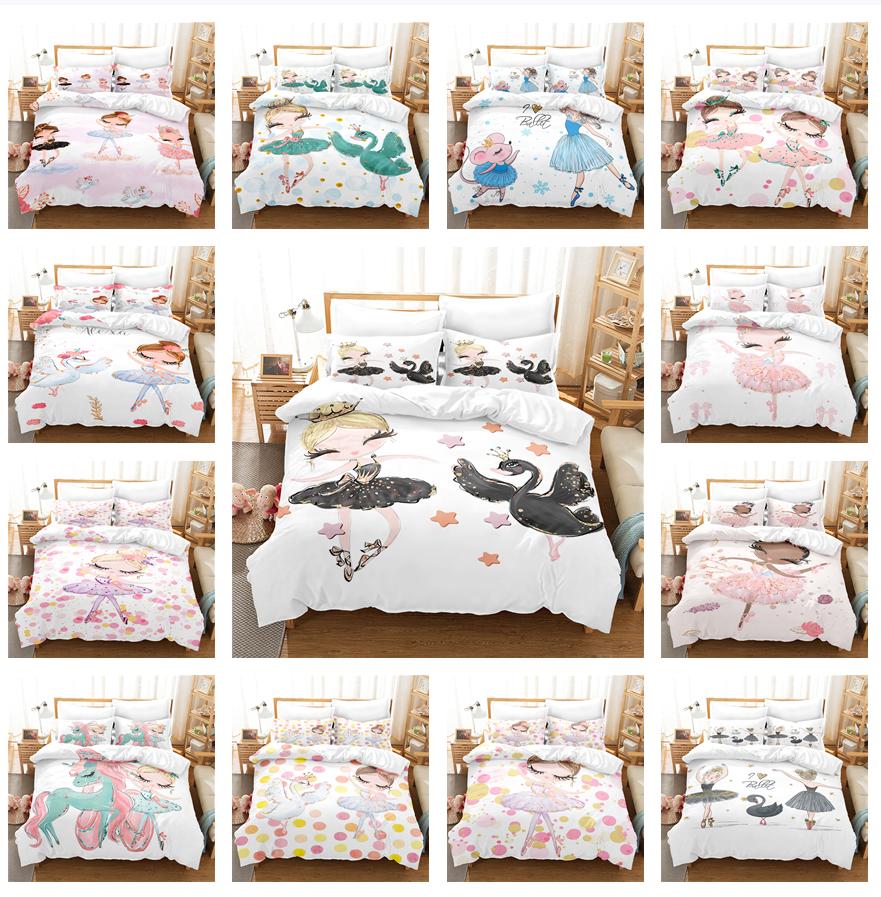 Flamingo Set Biancheria Da Letto In Microfibra 135x200 Cm - Copripiumino Con Cerniera E 2 Federe 50x75 Cm - Rosa, Stampa 3D Per Bambini E Ragazze