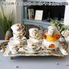 Household Flower Teapot Set Ceramic Afternoon Tea Flower And Fruit Teacup Tea Set Fruit Glass Pot With Filter Candle Heating