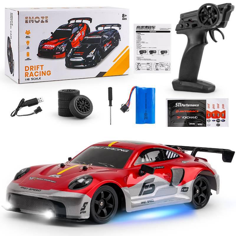 1:14 Scale RC High-Speed Drift GTR Sports Car - 4WD, Lights, Remote Controlled Racing Toy for Boys
