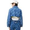 Li Ning Logo All Over Print Single Button Washable Denim Jacket Women Jacket Blue AJDT060-1