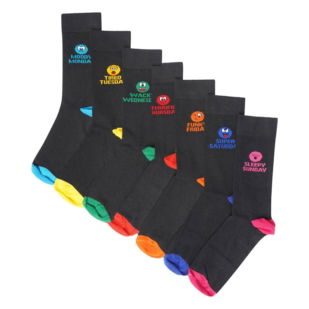 Public Dealz Mens Mood Of The Week Socks (Pack of 7)