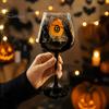 Set di Bicchieri da Vino a Tema Halloween con Gambo, Calice Artistico Dipinto a Mano, Bicchiere da 720 ml, Vetro Decorativo Stagionale