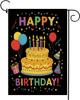 Happy Birthday Garden Ag 12x18 Inch Burlap Double Sided Outdoor For Party Holiday Yard Lawn Decoration XAA
