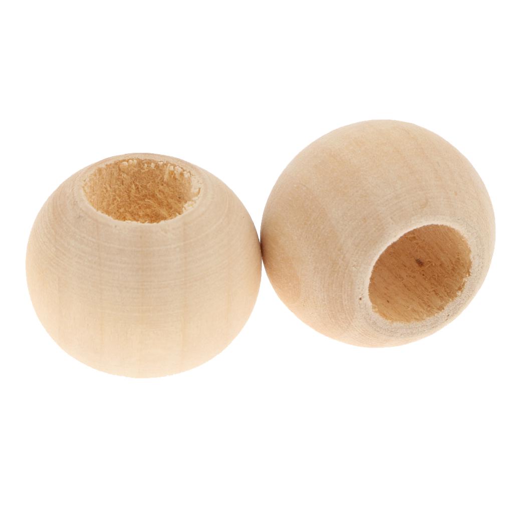 100 Stück große, runde, lose Holzperlen, 12 mm