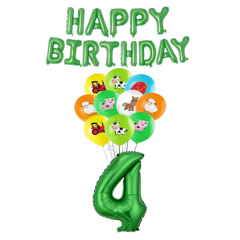 Farm Cartoon Animals Birthday Decoration Party Supplies Tableware Balloons Cup Plates Set Backdrop Banner Birthday Cake Deco Kit