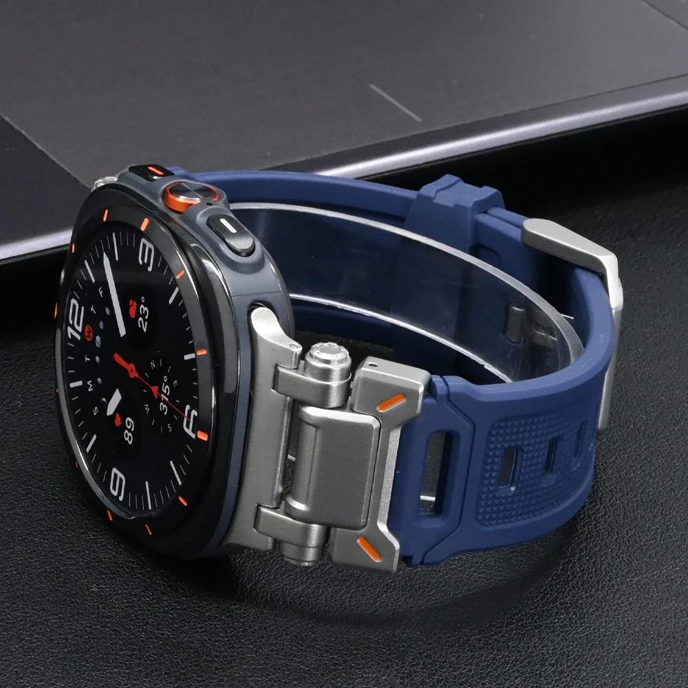 Men Rubber Loop Strap for Samsung Galaxy Ultra 47mm Luxury Sports Band for SAMSUNG GALAXY ULTRA 47mm Black Orange Watch Band