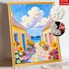 Pearl painting handmade diy 5D pearl painting kit seaside floral street sailboat home wall decoration art