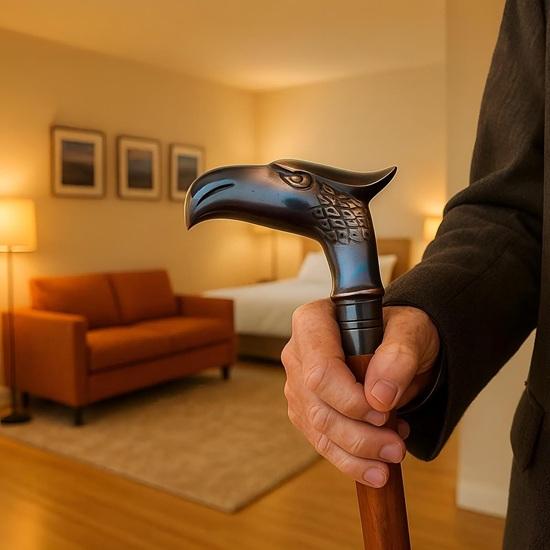 Eagle Head Walking Cane  Handmade Wooden Derby Walking Stick  Gothic Gift for Men