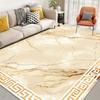 Minimalist Luxury Style Decorative Rug for Living Room Non-slip Marble Bedroom Carpet Big Size Soft Flannel Sofa Side Floor Mats