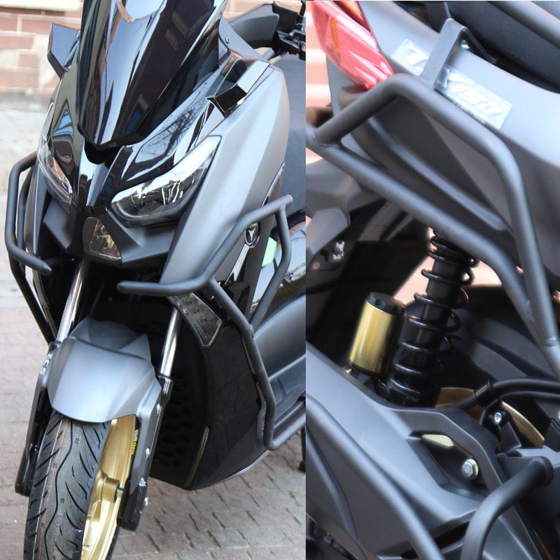 Tianying TX150 Rear Bumper and Exhaust Guard Bar with Reinforced Tail Box Rack